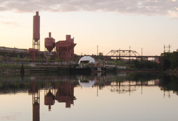 Waterpod at Concrete Plant Park, 2009. Photo. Ian Daniel, a floating habitat and temporary public park in New York by Mary Mattingly and collaborators