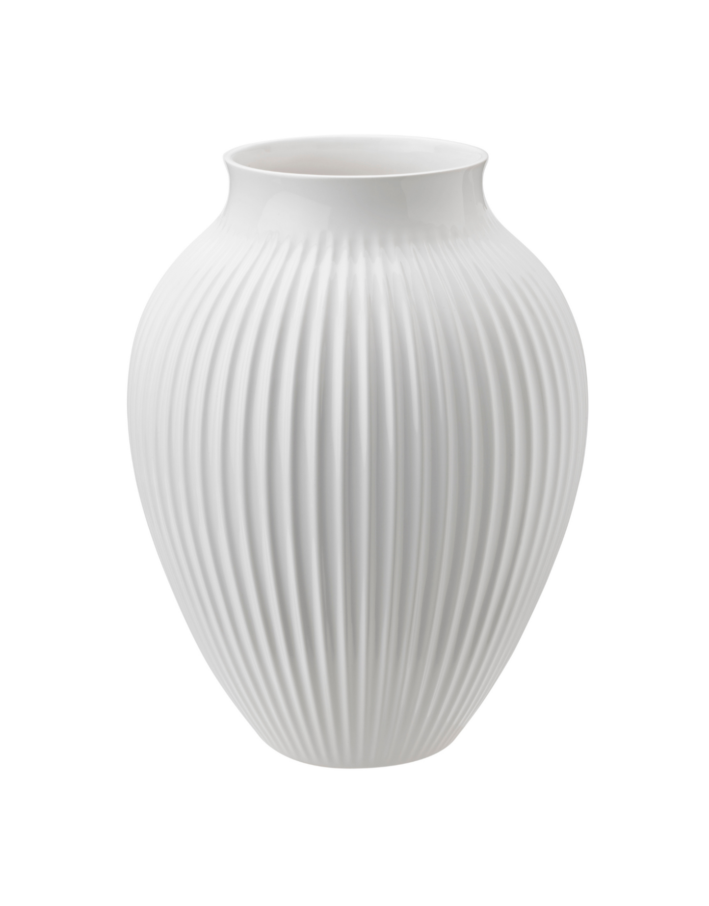 vase med riller, hvid, cm – Keramik