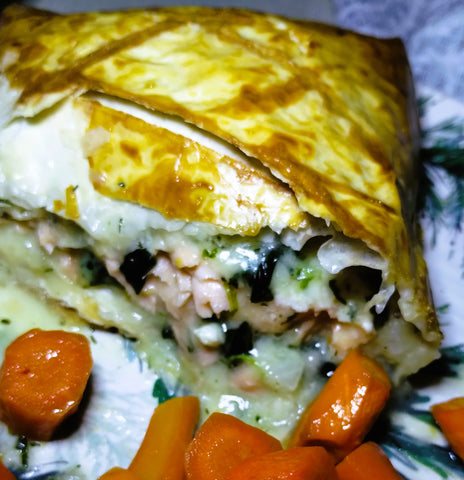 Salmon wellington puff pastry