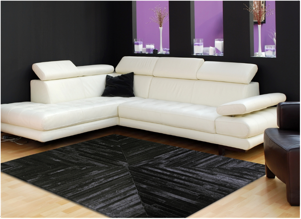 Black Cowhide Patchwork