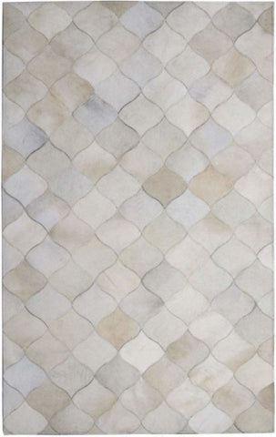 Madisons Gray Parquet Pattern Patchwork Cowhide Rug