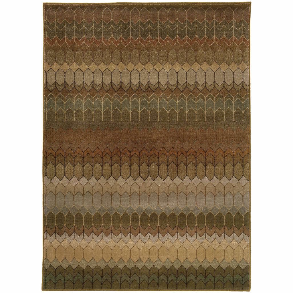 Casablanca Brown Green Geometric Rug