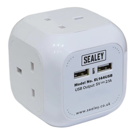 Extension Cable Cube 1.4m 3 x 230V & 3 x USB Sockets & Wireless Chargi – Comtherm  Ltd