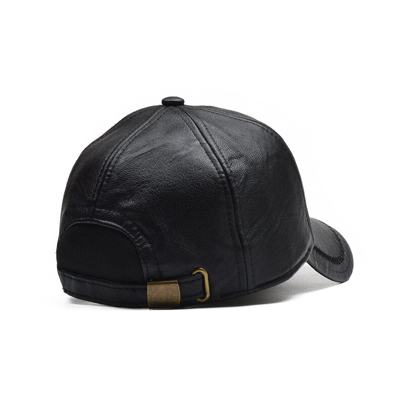 [NORTHWOOD] PU Leather Winter Baseball Cap Men Earflaps Casquette Homme Snapback Hat High Quality Gorras Para Hombre Adjustable