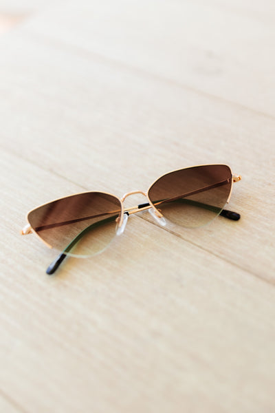 laurel cateye sunglasses, clear & rose pink gold flash