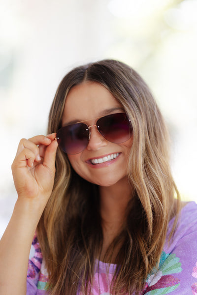 topanga - translucent light brown + light brown gradient flash sunglasses