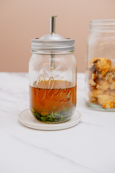 Blumenkohlhummus mit Chili-Kräuteröl Lieblingsglas