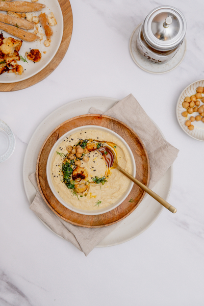 Blumenkohlhummus mit Chili-Kräuteröl Lieblingsglas