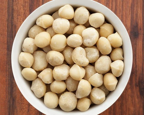 Mac nuts in a bowl.