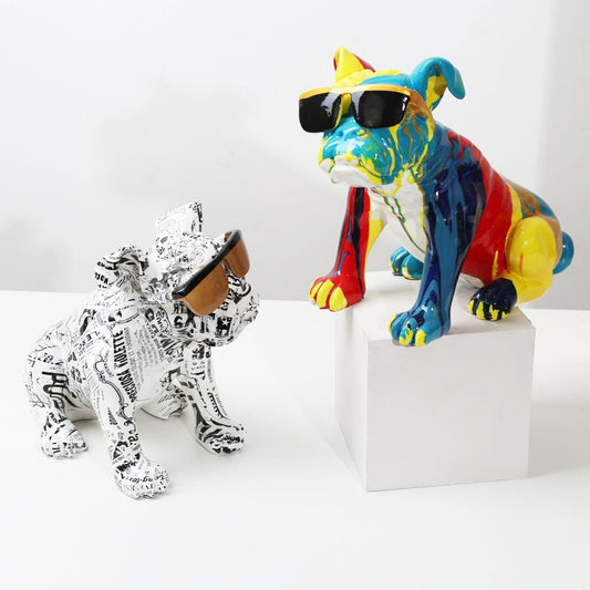 Boxer Dog Statue Colorful Graffiti Art Sculpture – The Mob Wife