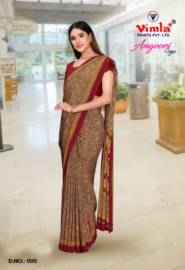 Buy Jaanvi Fashion Printed Daily Wear Crepe Black Sarees Online