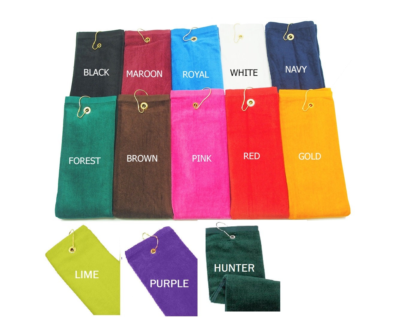 Personalized Tennis Towel with Grommet and Hook Add Name