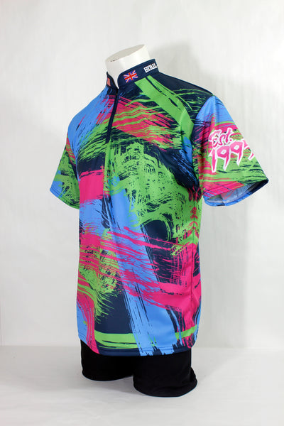quarter zip neck bowling shirt made in Canada with retro inspired designs