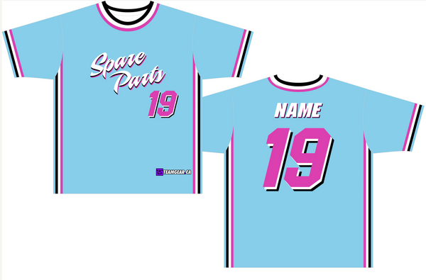blue spare parts team jerseys for Slo-Pitch Team Name ideas