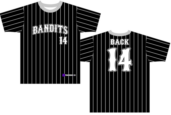 Baseball shirts with a classic pinstripe pattern