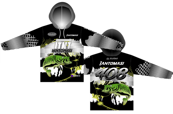 Custom Fishing Jerseys with a sun hood for extra protection