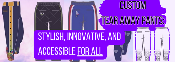 tearaway track pants with button snaps down the legs