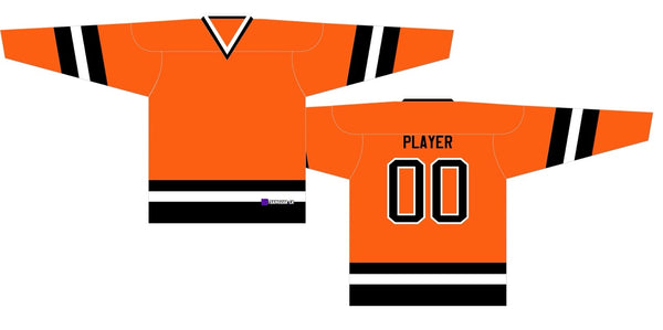 Halloween Hockey Jerseys with Orange Black and White Stripes