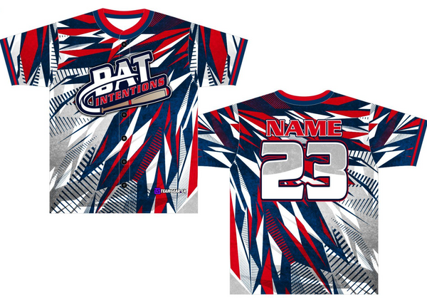 funny softball team name Bat Intentions custom jersey design