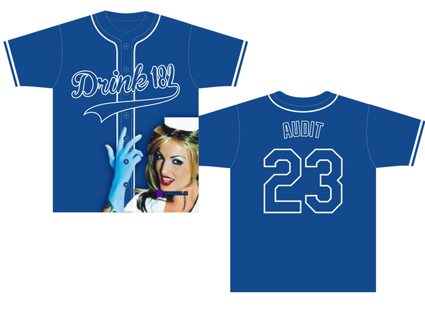 drink 182 coed softball team names on blue custom jerseys