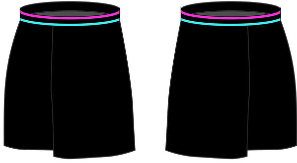Yoga shorts in black with neon waistband