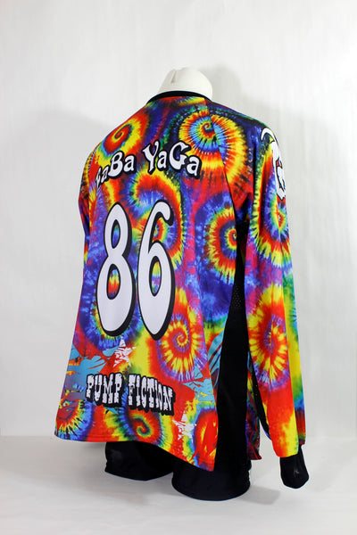 Baseball Jersey with long sleeves and tie dye designs