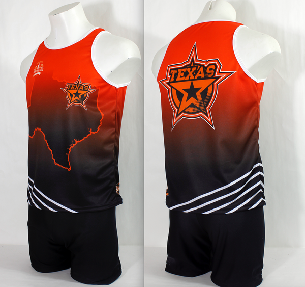 custom basketball shirts in tank top style with red and black prints