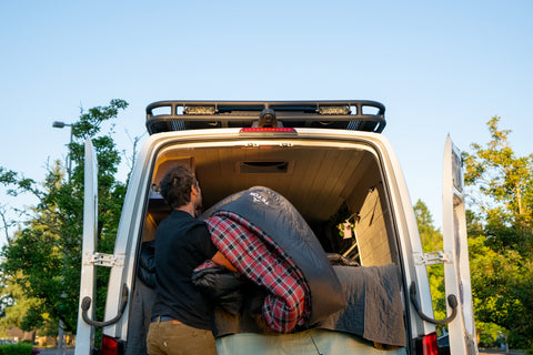 A man loads the back of his 