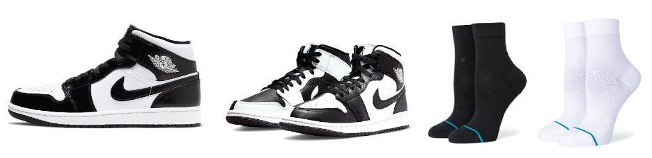 The Air Jordan 1 Mid are perfect to pair with some Stance solid quarter socks.