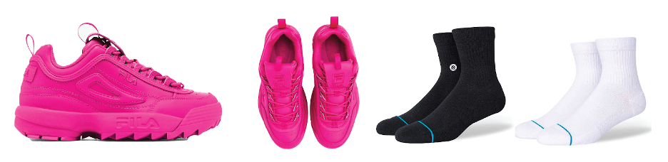 Bright colored shoes and sneakers make a great pairing with Stance socks.