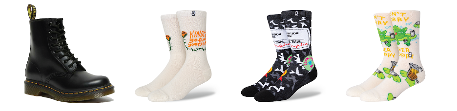 Dr. Martens make a great pairing with some fun and out there BooSocki Socks.
