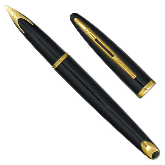 Waterman Expert Lacquer Fountain Pen Black and Gold – coloradopen