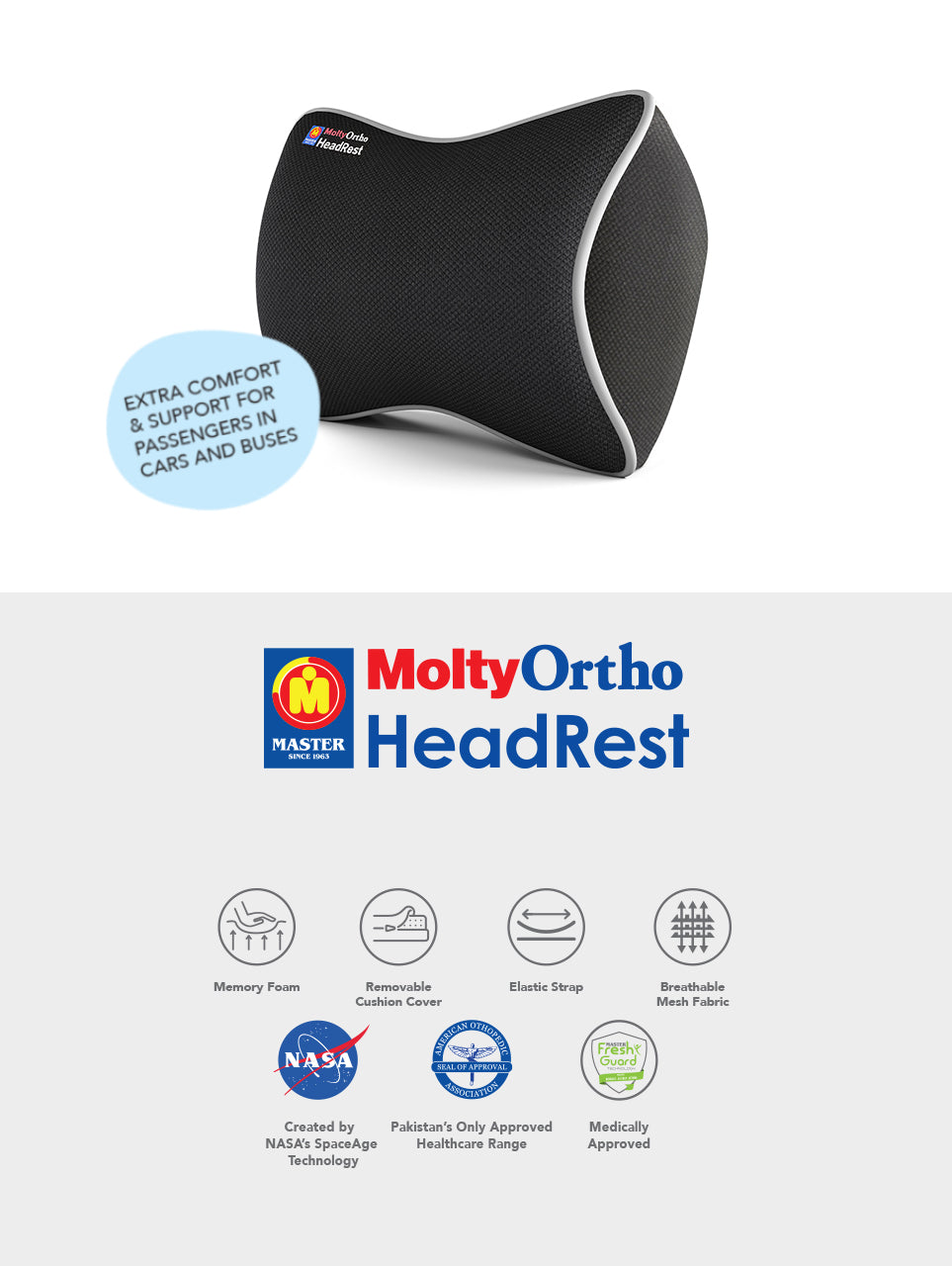 MoltyOrtho HeadRest Cushion– Master MoltyFoam