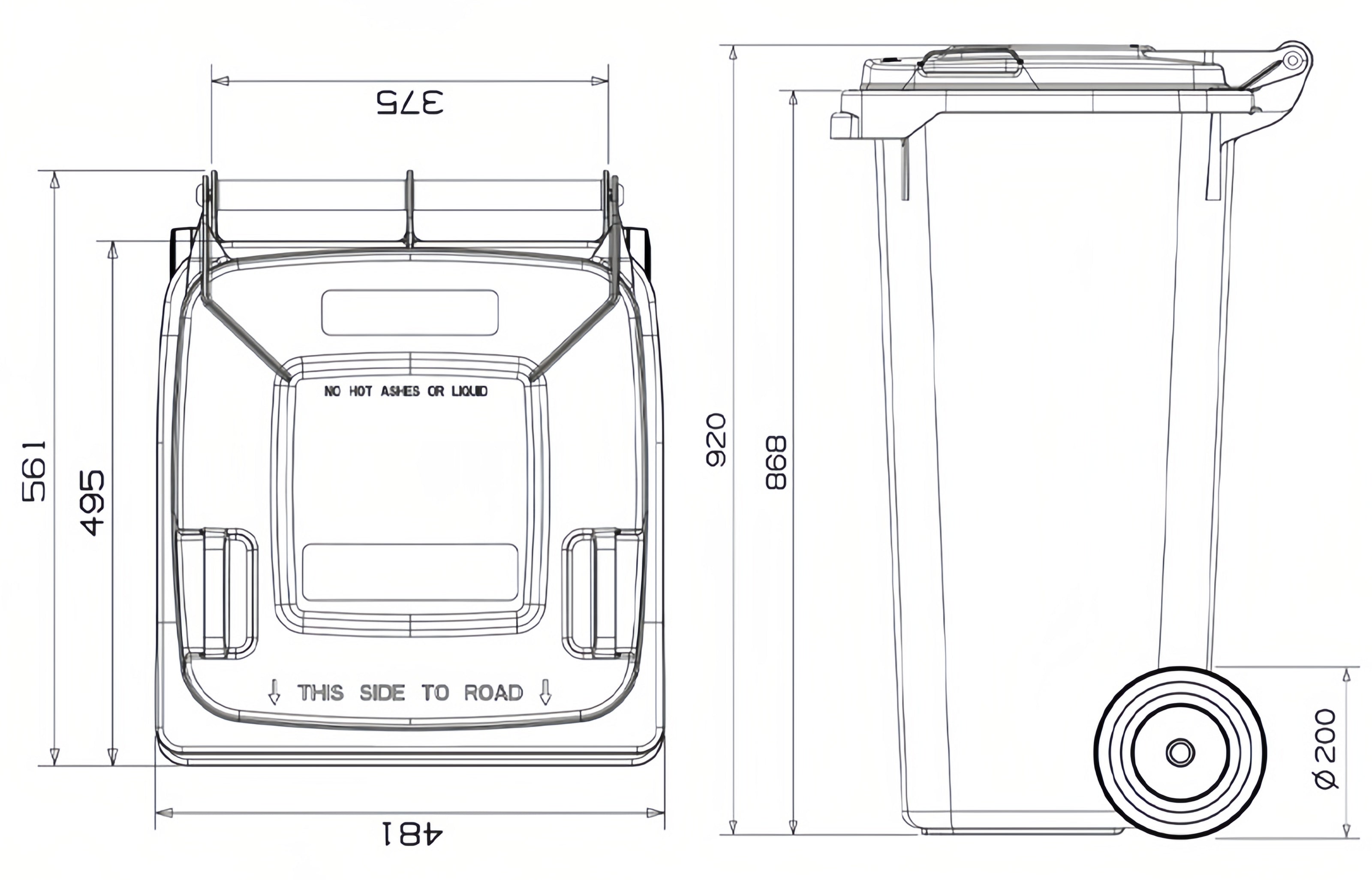 120 L Bin Dimensions