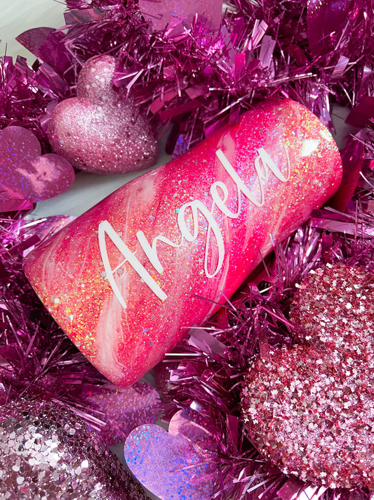 Hot Pink Milky Way Glitter Tumbler | Personalized Tumblers