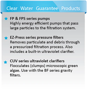 ProEco Clear Water Guarantee Product Chart
