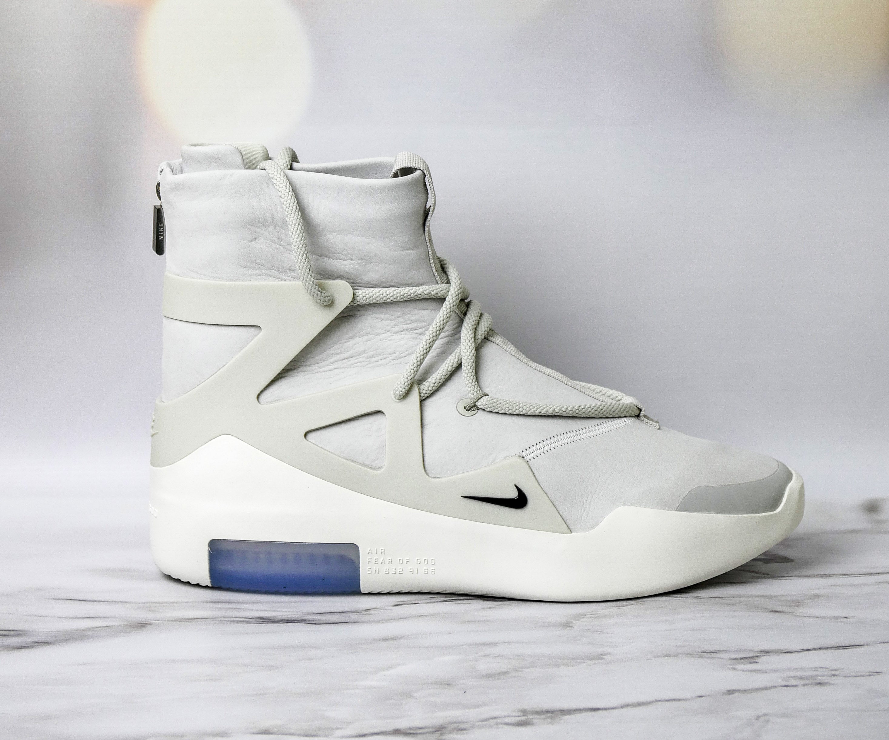 men nike air fear of god 1 light bone stores