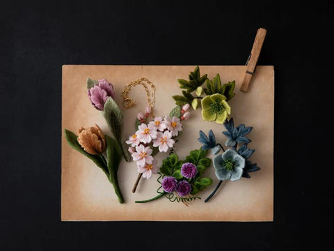 フェルト刺繍で作る 花のアクセサリーPart4 Produced by PieniSieni