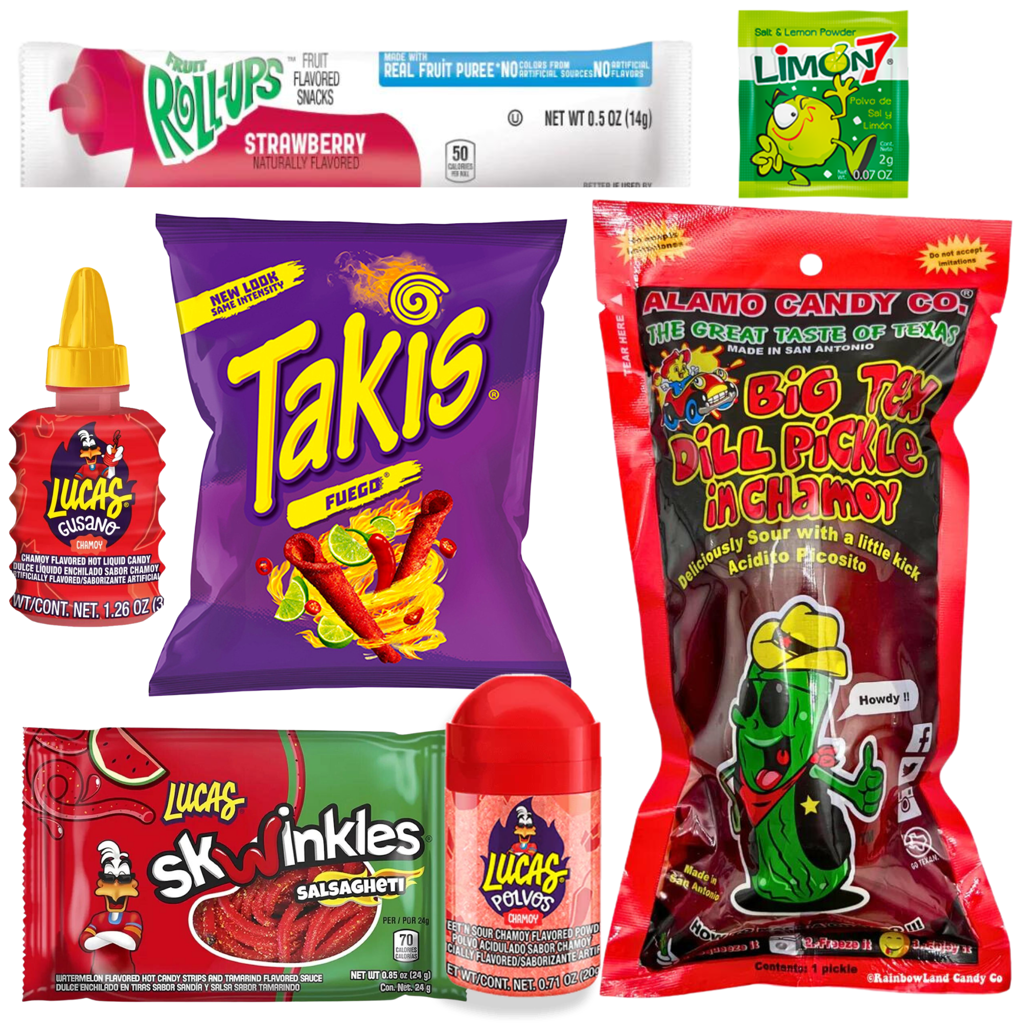 Alamo Big Tex Chamoy Pickle Kit with Takis & Fruit Roll Up