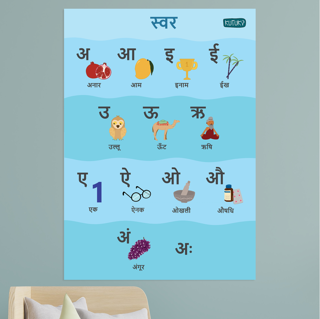 Hindi Alphabets (Swar) Chart – Kutuki