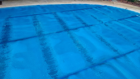 Roller burn evident on a solar pool blanket