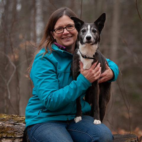 Company founder Danielle with her dog