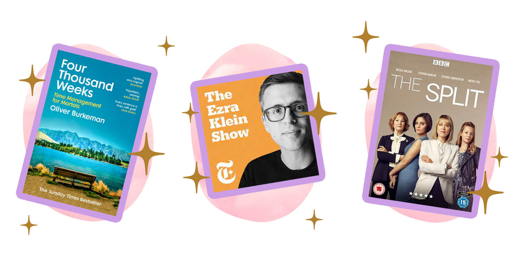 Book Recommendation 4000 Weeks Time Management for Mere Mortals - Oliver Burkeman   Podcast Recommendation The Ezra Klein Show - How To Discover Your Own Taste  TV Show Recommendation  The Split