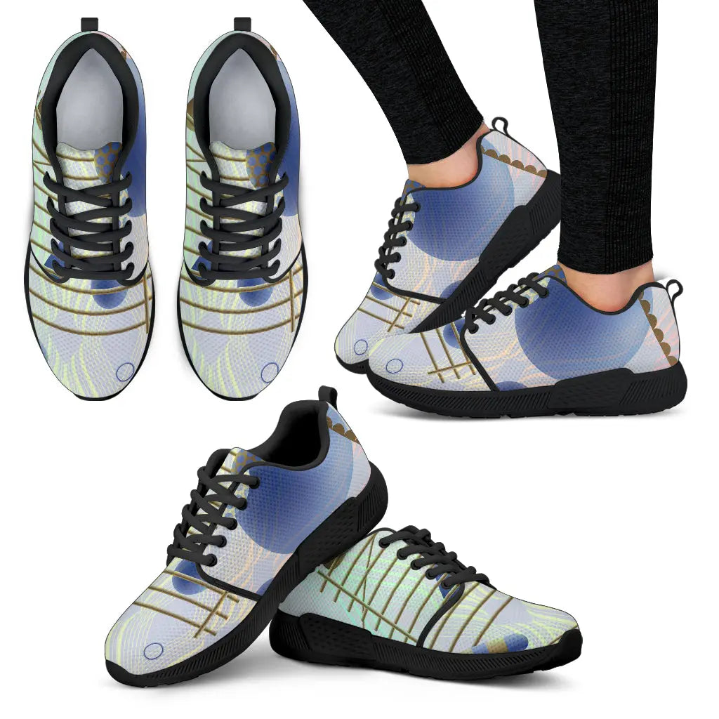 3D Shapes Womens Athletic Sneakers By DCXyou.com