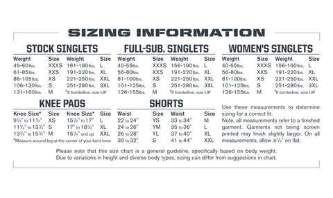 adidas Sizing Charts