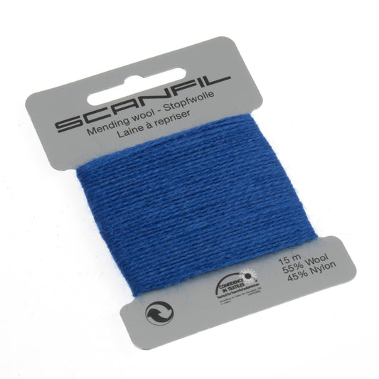Mending yarn wool mix cobalt blue 15m