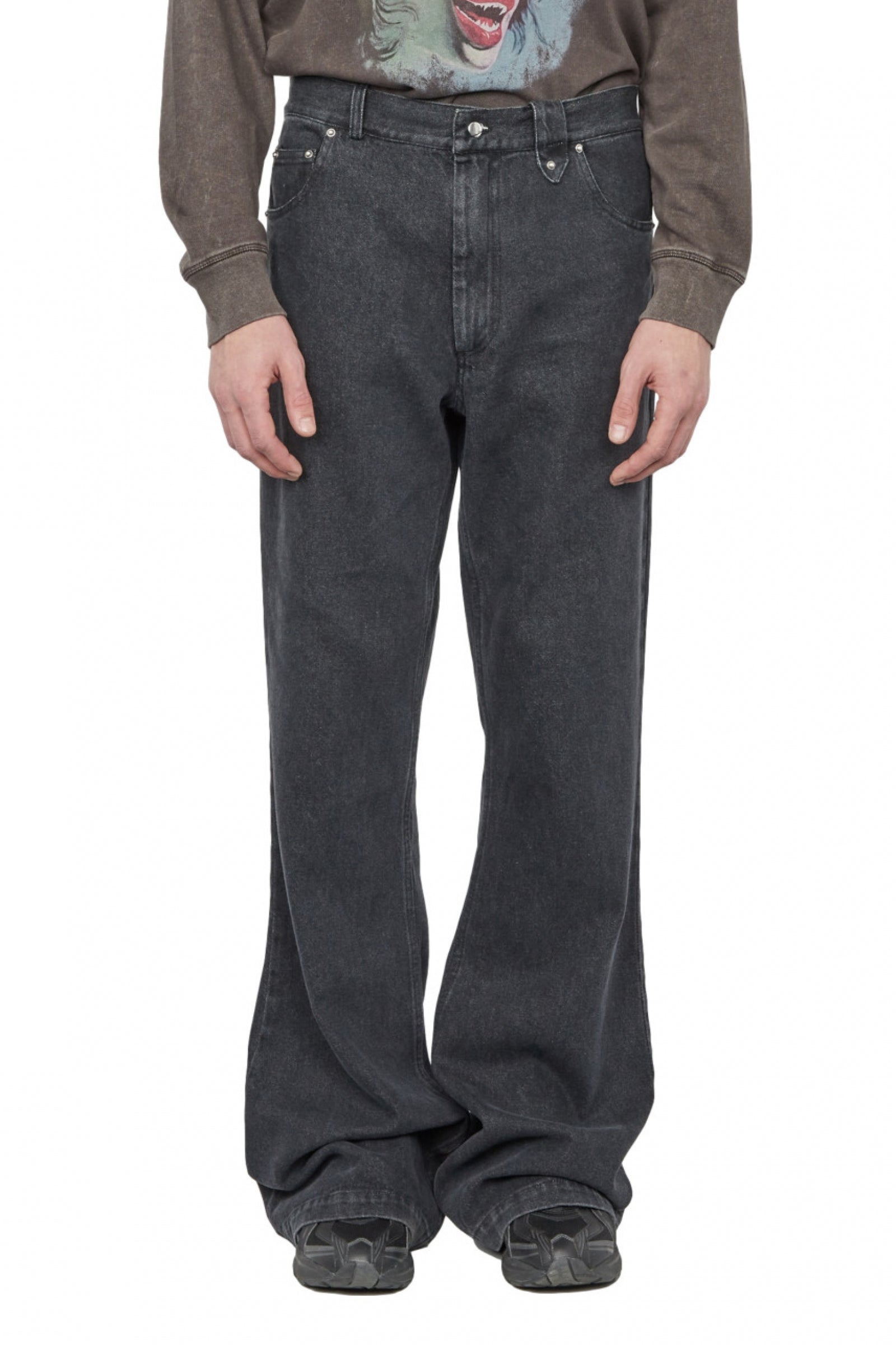 EGON LAB EGONIC PANT flare trousersウエスト37cm - スラックス