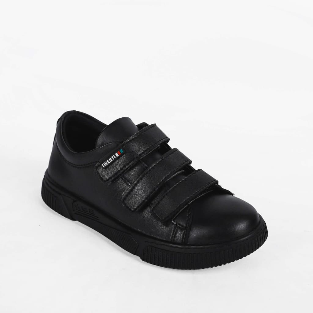 Boys Black Sneakers With Triple Straps- x3 - Lotfy