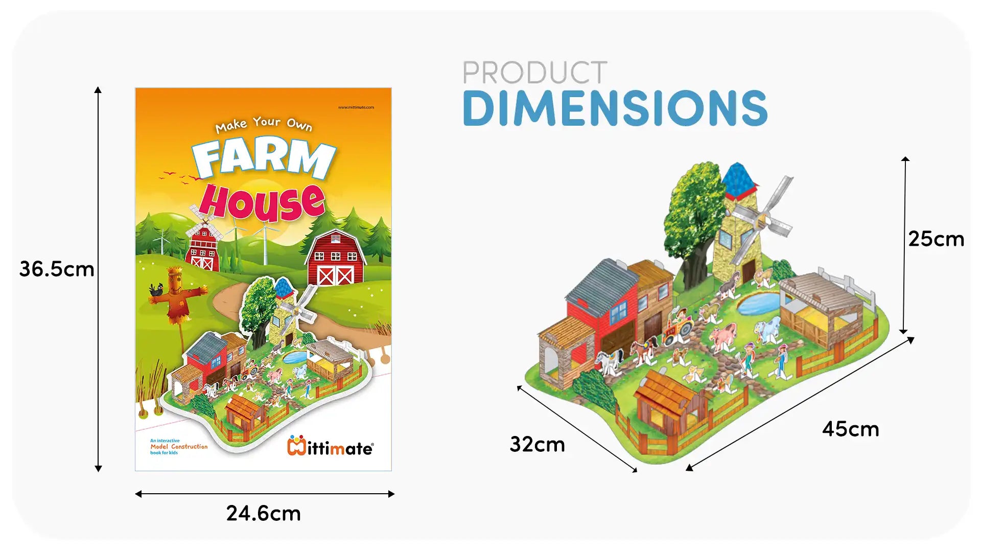 Buy DIY Farm House Model for Kids 8 to 12 Year Old I Make Your Own Paper Model