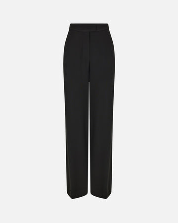 Paris Satin Wide Leg Trouser - Black